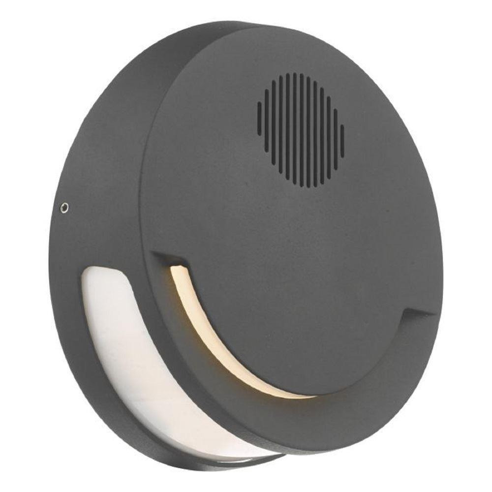 Dar EUB2137 Euba Outdoor LED Wall Light In Grey With Bluetooth Speaker