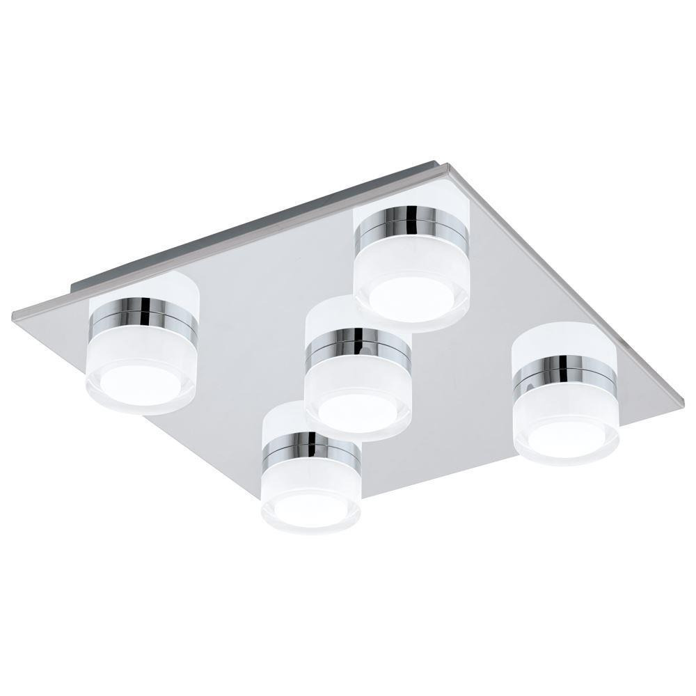 Eglo 96544 Romendo 1 Five Light Dimmable Bathroom Flush Ceiling Light In Chrome