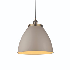 Endon 76327 Franklin 1 Light Ceiling Pendant In Satin Taupe - Dia: 335mm
