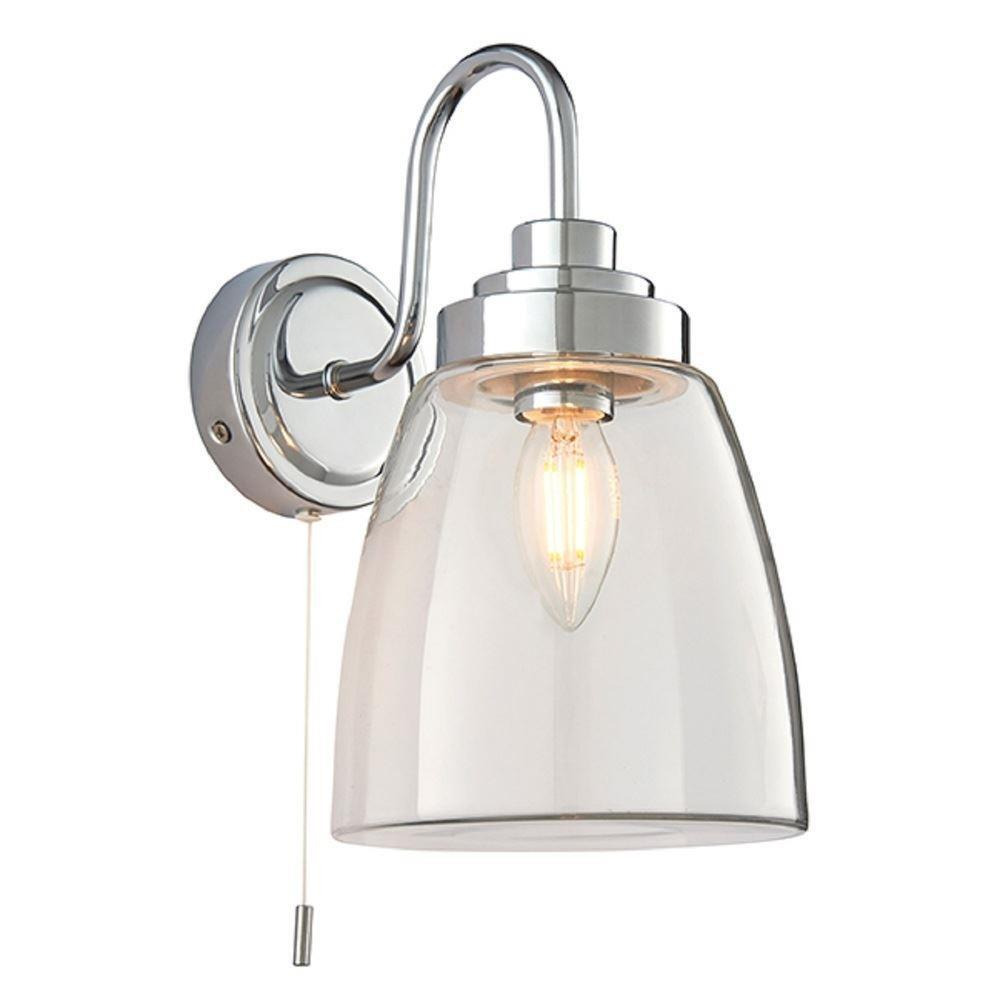 Endon 77088 Ashbury Bathroom Wall Light In Chrome And Clear Glass