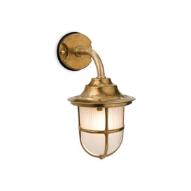Firstlight 7660BR Nautic 1 Light Outdoor Wall Light In Brass With Frosted Glass