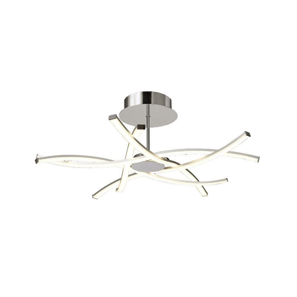 M5917 Aire LED Semi Flush Ceiling Light In Silver And Chrome