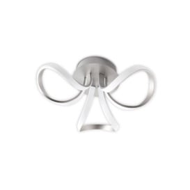 M4994 Knot Dimmable LED 3 Light Semi Flush Ceiling Light In Silver And White