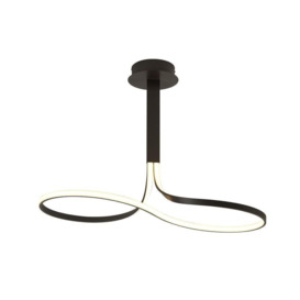 M5707 Nur LED Tall Loop Semi Flush Dimmable Ceiling Light In Brown Oxide