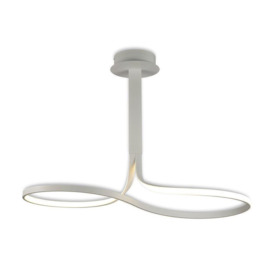 M6003 Nur LED Tall Loop Semi Flush Dimmable Ceiling Light In White