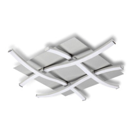 M4984 Nur LED Flush Ceiling Light In Silver And Chrome