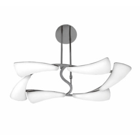 Mantra M3802 Mistral 6 Light Rectangular LED Pendant Light In Chrome - Length: 790mm