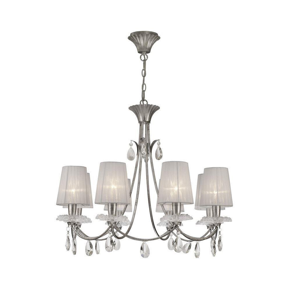 Mantra M6301 Sophie 8 Light Chandelier With Shades In Silver