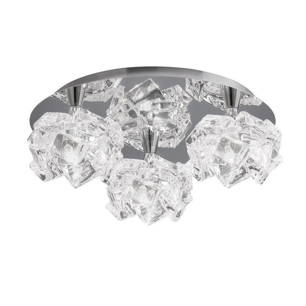 Mantra M3955 Artic 3 Light Flush Round Ceiling Light In Chrome With Clear Glass