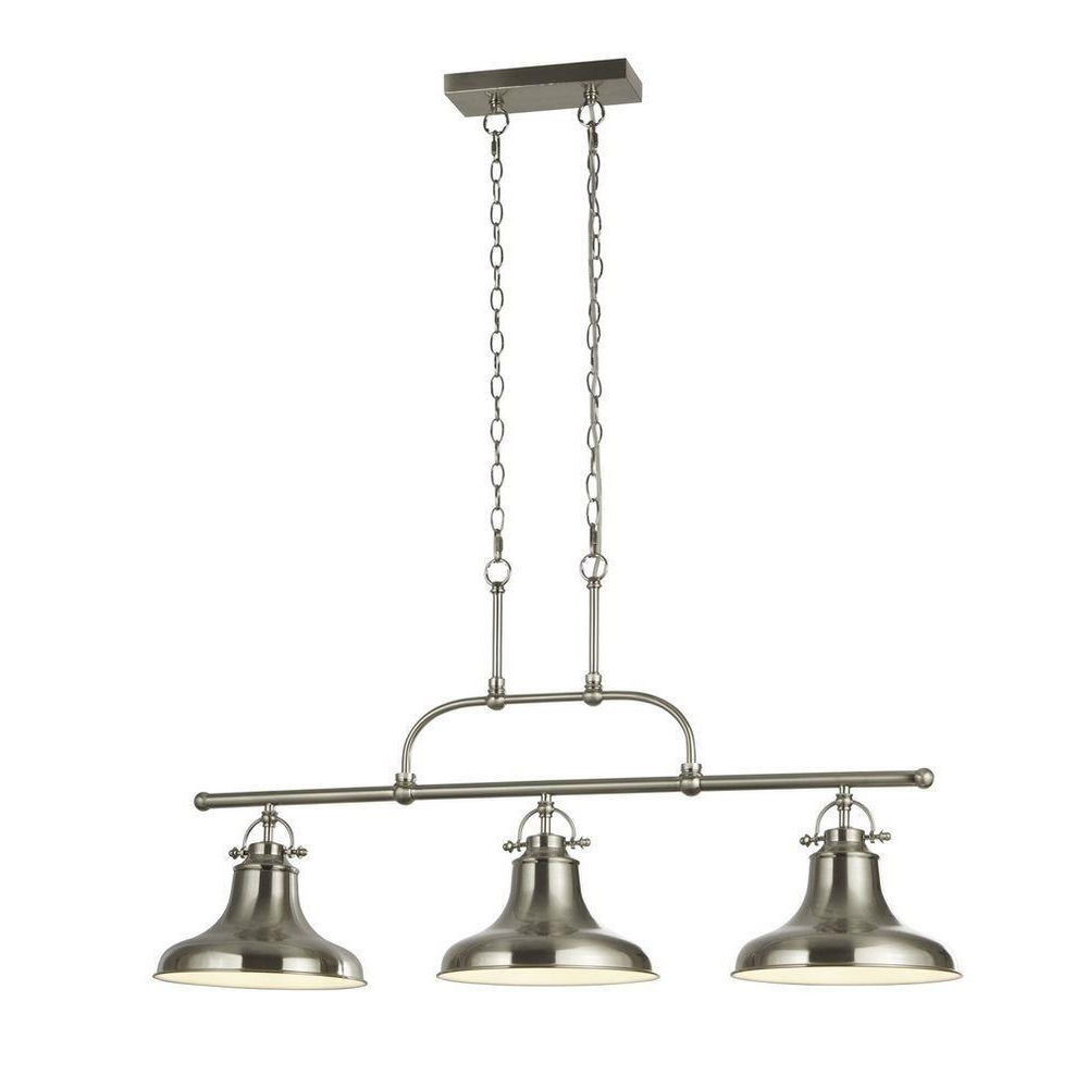 Searchlight 3193-3SS Dallas 3 Light Linear Pendant In Satin Silver