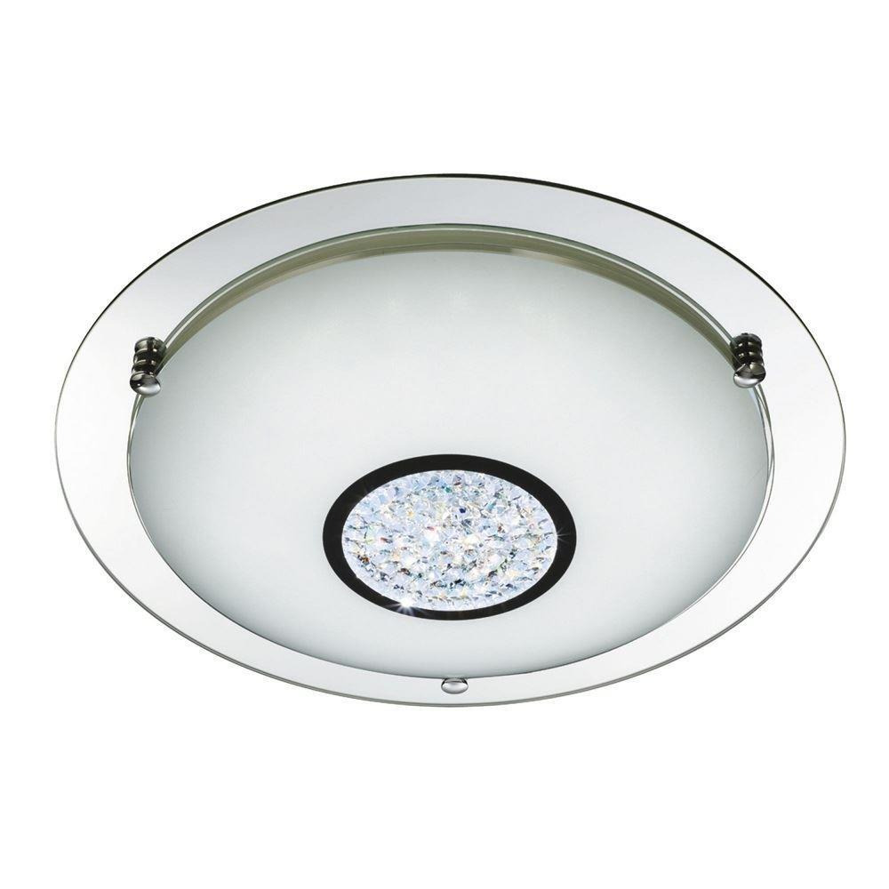 Searchlight 3883-31 Bathroom Flush Ceiling Light In Chrome - Dia: 320mm