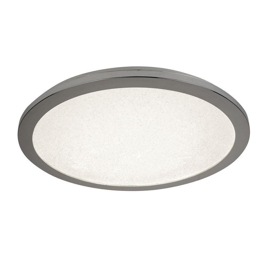 Searchlight 8100-40CC Bathroom Flush Ceiling Light In Chrome With Sanded Glass - Dia: 400mm