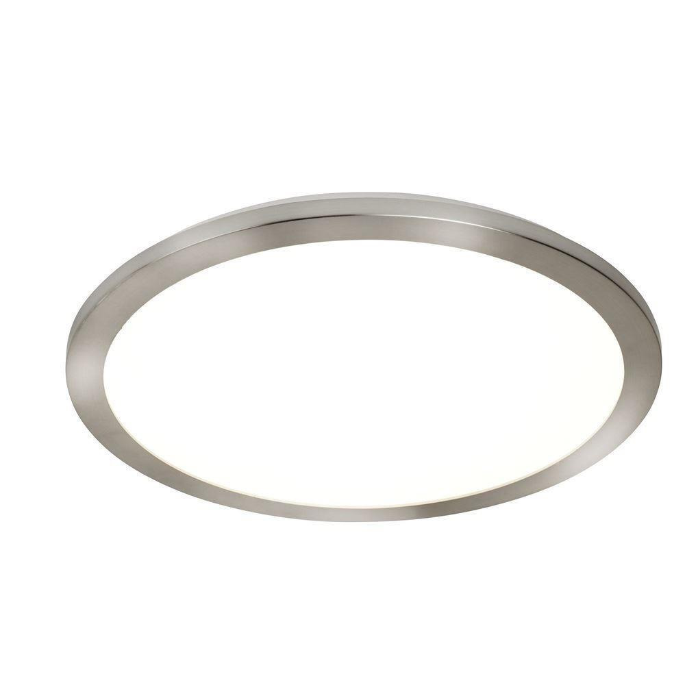 Searchlight 8101-40SS Bathroom Flush Ceiling Light In Satin Silver With Acrylic - Dia: 400mm