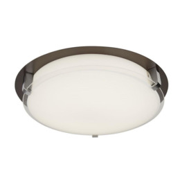 Searchlight 4911-30BR Edinburgh Flush Ceiling Light In Brown And Clear Glass
