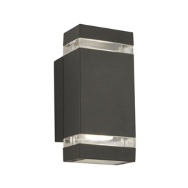 Searchlight 1002-2GY-LED Outdoor Rectangular Wall Light In Grey
