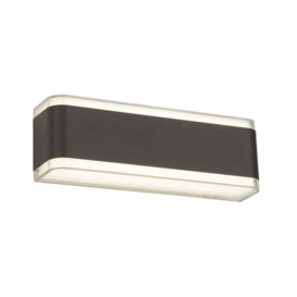 Searchlight 3671GY LED Outdoor Wall Light In Grey With Polycarbonate Shade