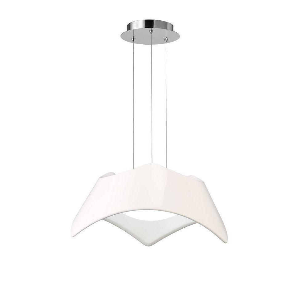 Mantra M4810 Maui LED Ceiling Pendant Light In Chrome And White