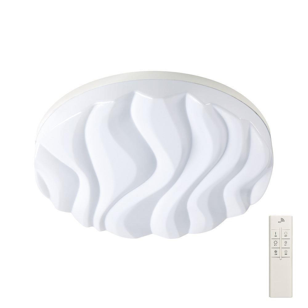 Mantra M5041R Arena Medium LED Round Flush Ceiling Light In White With Remote Control