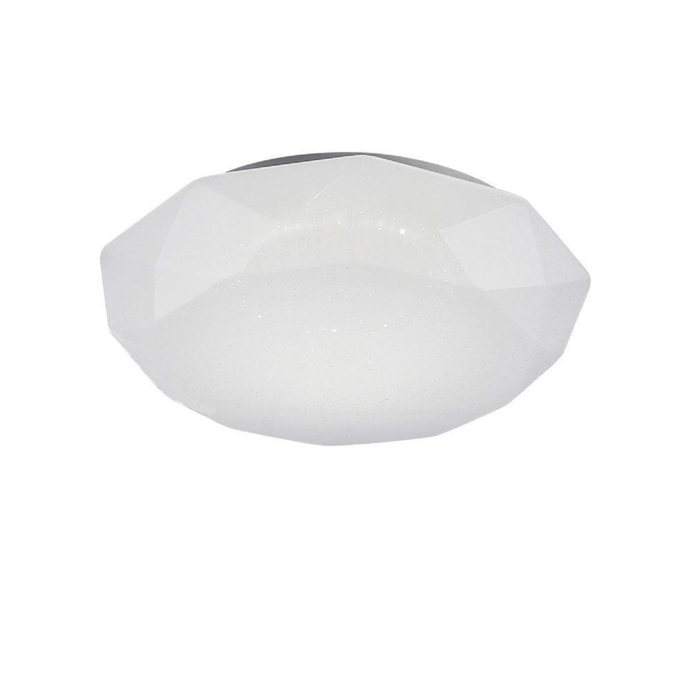 Mantra M5971 Diamante ii Medium LED Pure White Flush Ceiling Light In White - Dia: 410mm