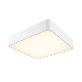 Mantra M6153 Cumbuco LED Large Square Flush Ceiling Light In White - Length: 600mm