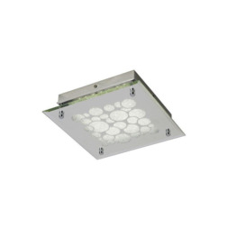 Mantra M5551 Coral LED Small Square Flush Ceiling Light In Chrome And Crystalline - L: 250mm