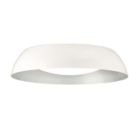 Mantra M4846E Argenta LED Large Flush Ceiling Light In White And Silver - Dia: 600mm