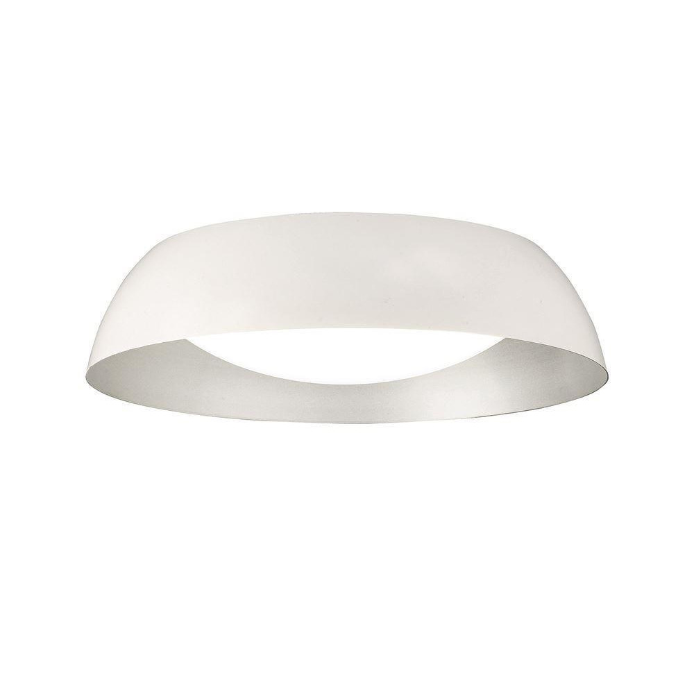 Mantra M4847E Argenta LED Small Flush Ceiling Light In White And Silver - Dia: 450mm