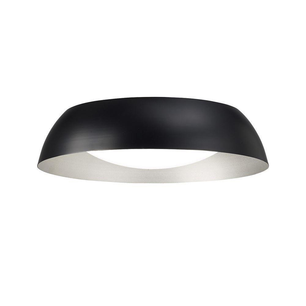 Mantra M4849 Argenta Integral LED Small Flush Ceiling Light In Black And Silver - Dia: 450mm
