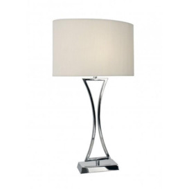 OPO4150 Oporto Table Lamp With Polished Chrome Finish And Cream Oval Shade