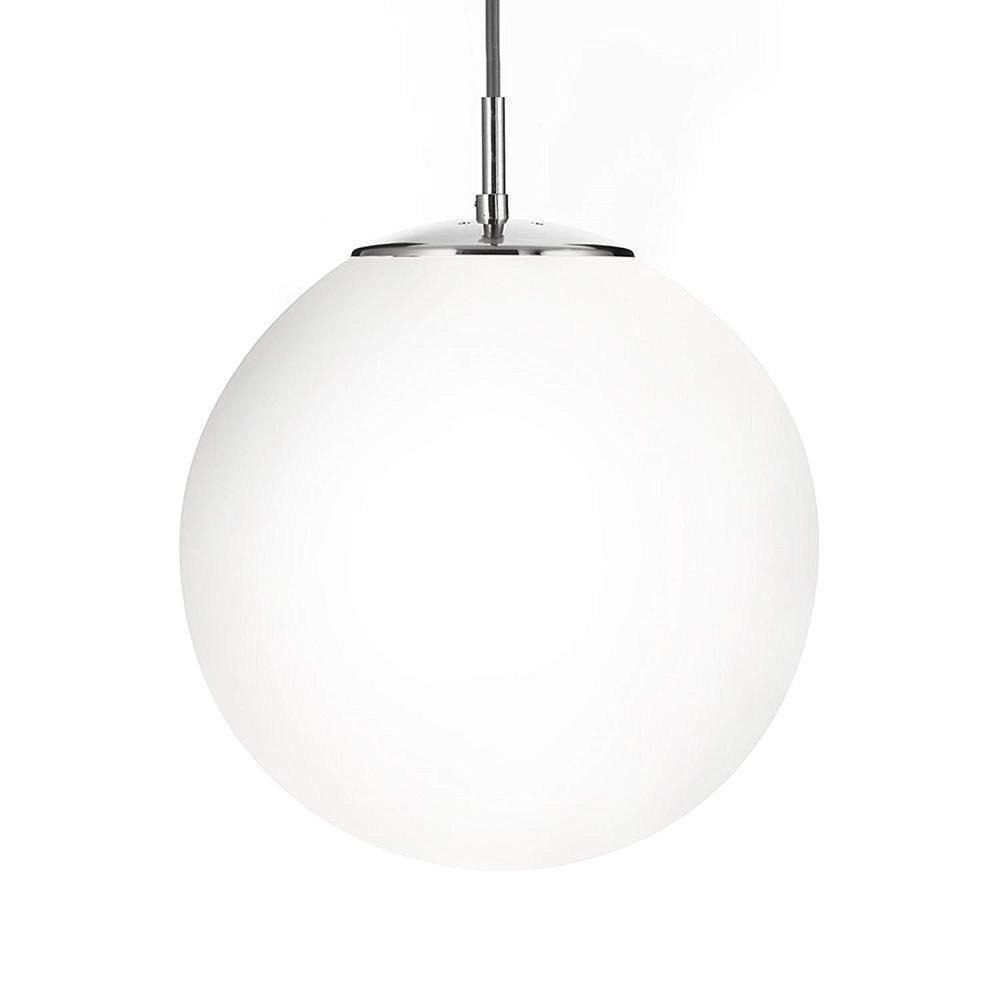 Modern White Opal Glass Globe Ball Pendant Ceiling Light Fitting - LED Compatible