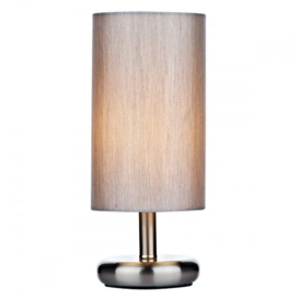 TIC4139 Tico Touch Table Lamp In Satin Chrome With Grey Shade