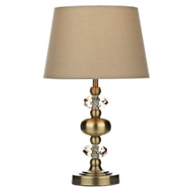 EDI4175 Edith Touch Table Lamp With Antique Brass Finish And Taupe Shade