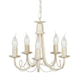 Elstead MN5 IV/GOLD 5 Light Ceiling Chandelier In Ivory/Gold - Fitting Only
