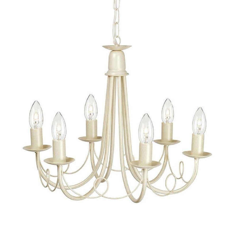 Elstead MN6 IVO/GLD Minster 6 Light Ceiling Chandelier In Ivory/Gold - Fitting Only