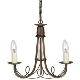 Elstead MN3 BLK/GLD Minster 3 Light Ceiling Chandelier  In Black/Gold - Fitting Only