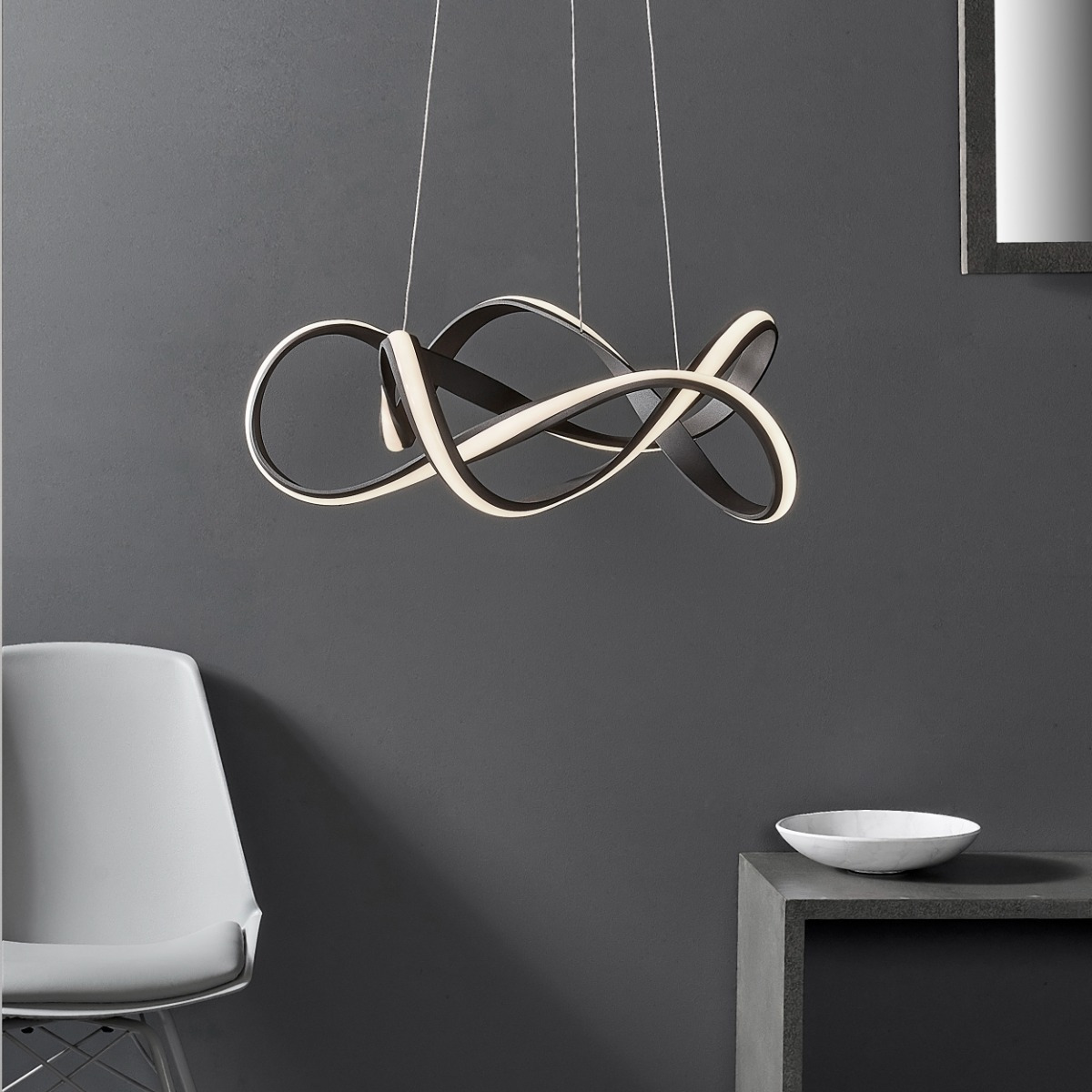 Endon 90322 Synergy Ceiling Pendant In Textured Coffee And Silicone - Dia: 630mm