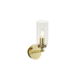 Benz 1 Light Wall Light In Polished Gold With Clear Glass