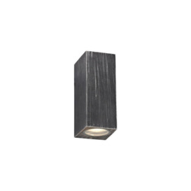 Poole 2 Light Rectangular Outdoor Wall Light In Black And Silver