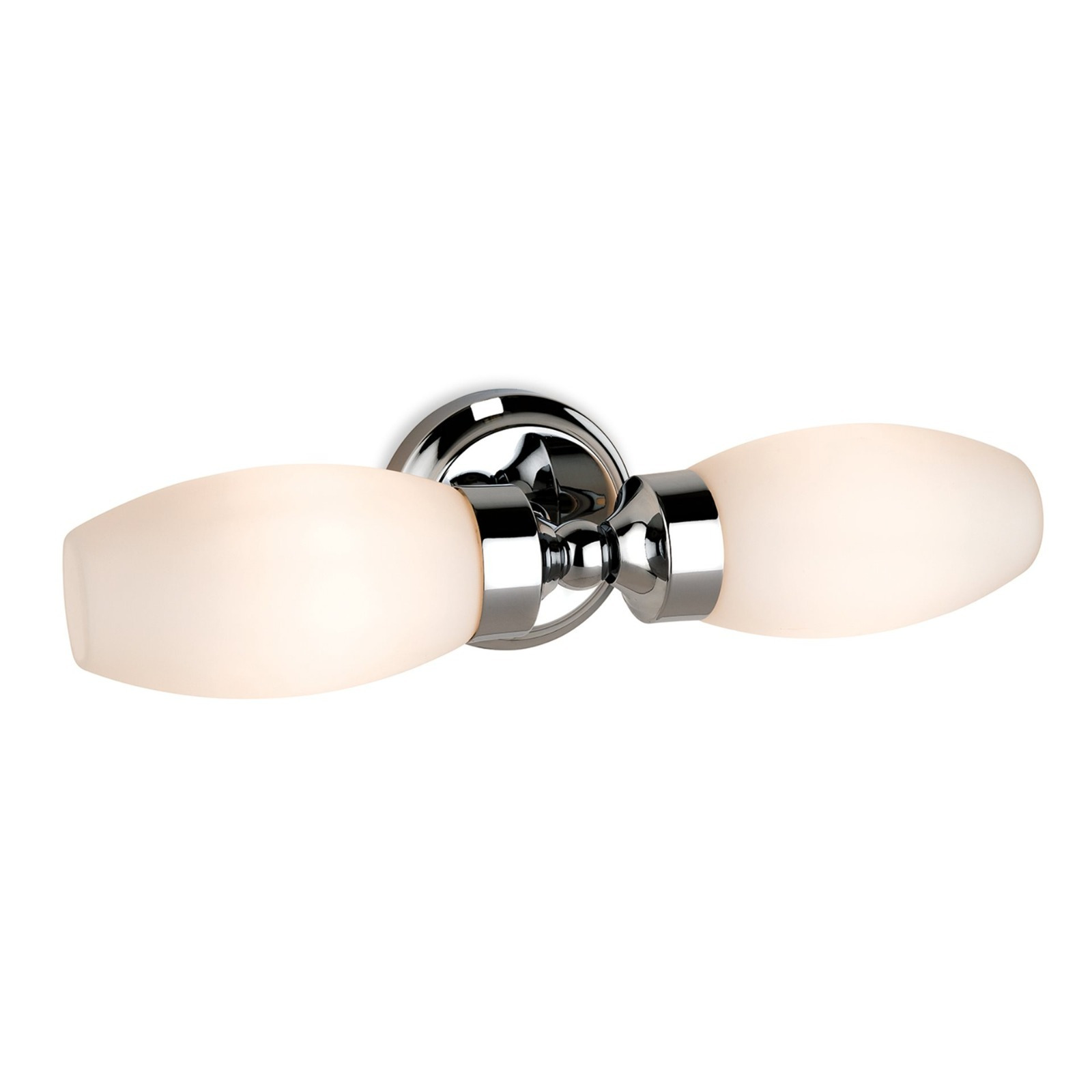 Firstlight 3750CH Reef Bathroom 2 Light LED Wall Light In Chrome And Opal Glass