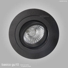 Mantra MC0007 Basico GU10 1 Light Round Swivel Downlight In Sand Black