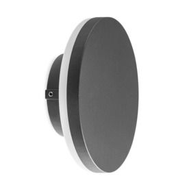 Mantra M6534 Bora 1 Light Outdoor LED Round Wall Light In Anthracite And Frosted Glass