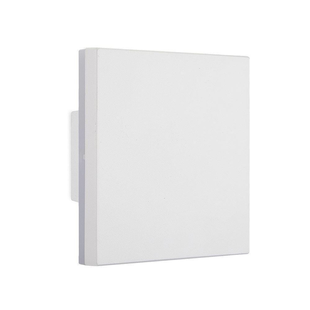 Mantra M6537 Bora 1 Light Outdoor LED Square Wall Light In White And Frosted Glass
