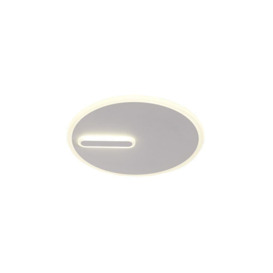 Mantra M6670 Clock LED Flush Ceiling Light In Sand White - Dia: 372mm