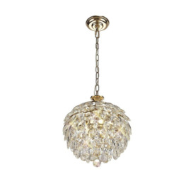 Diyas IL32803 Coniston 3 Light Ceiling Pendant In French Gold