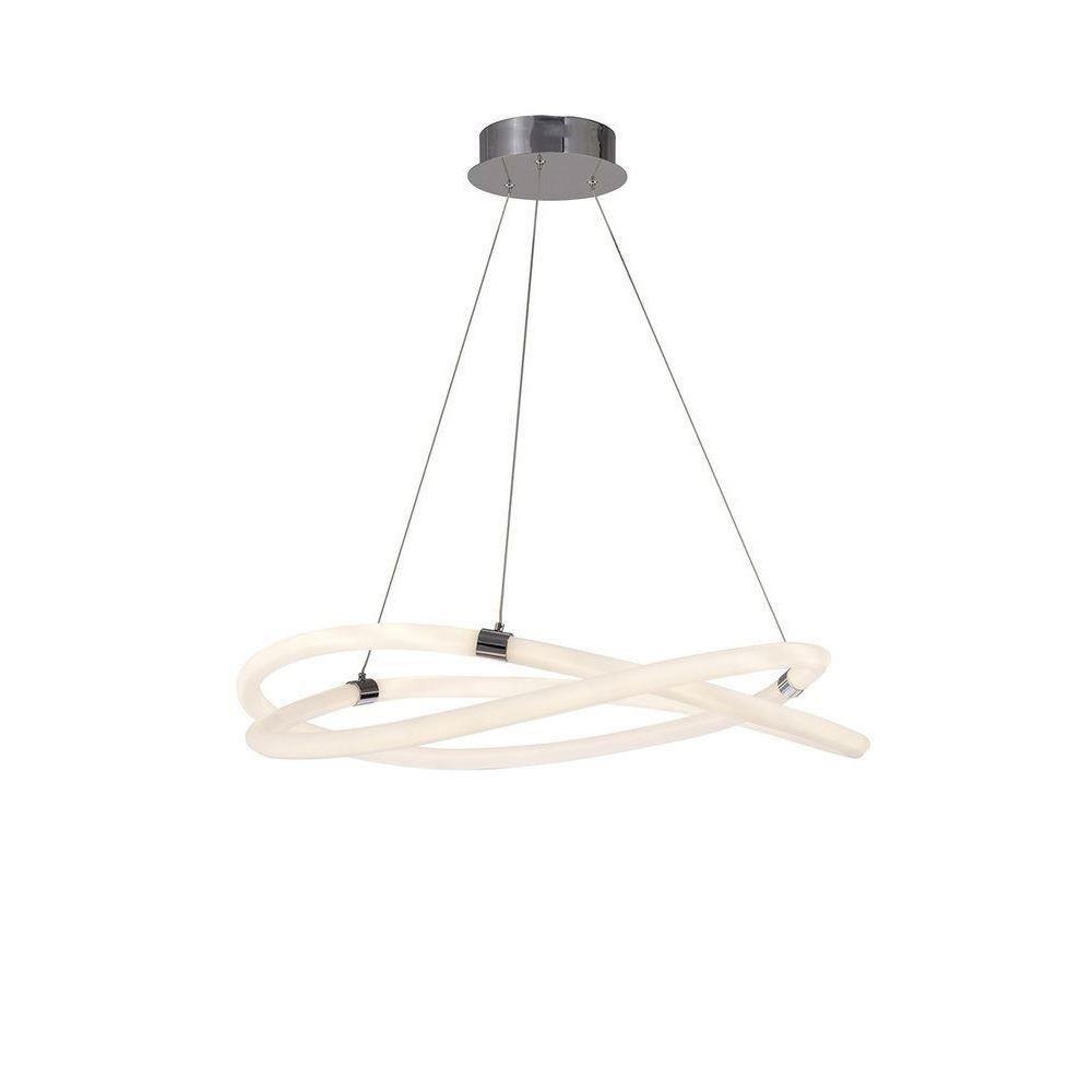 Mantra M6607 Infinity II LED Ceiling Pendant Light In Polished Chrome And Opal White - Dia: 730mm