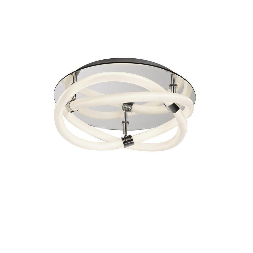 Mantra M6609 Infinity II LED Flush Ceiling Light In Polished Chrome And Opal White