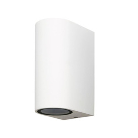 Mantra M6511 Kandanchu 2 Light Curved Outdoor Wall Light In Sand White - H: 150mm