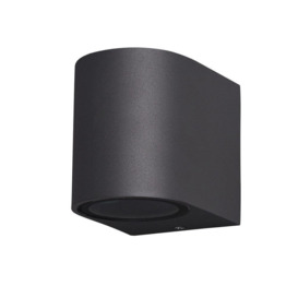 Mantra M6512 Kandanchu 1 Light Round Outdoor Wall Light In Anthracite - H: 80mm