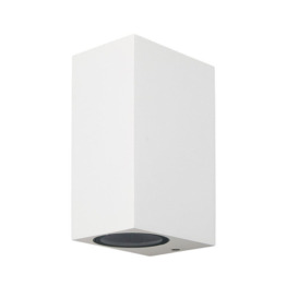 Mantra M6515 Kandanchu 2 Light Square Outdoor Wall Light In Sand White - H: 150mm