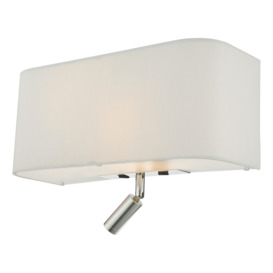Dar Lighting RON712L Ronda 3 Light Wall Light With Ivory Shade And LED Reading Light